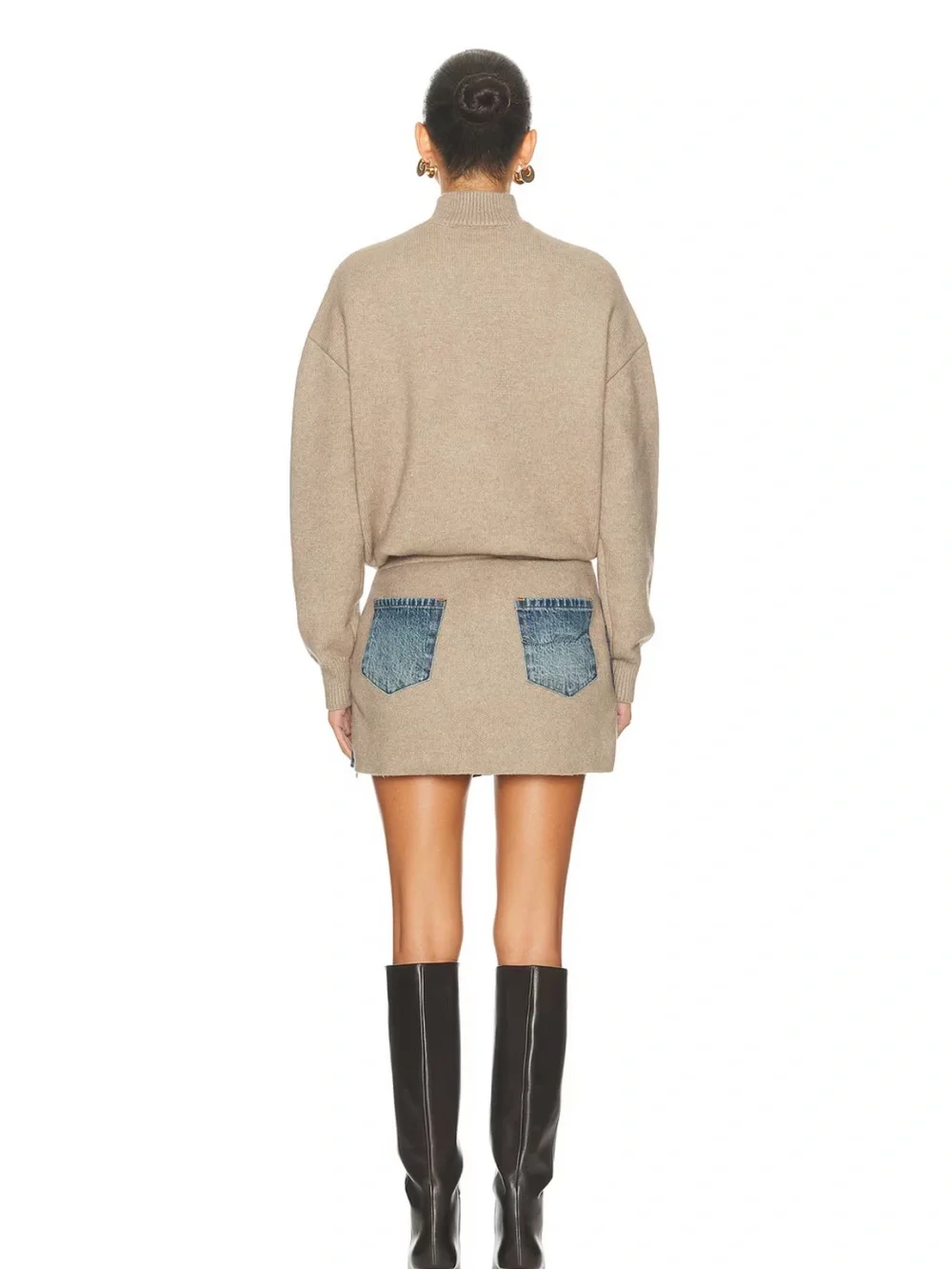 Retrofete Taupe Long Sleeve Turtleneck Sweater